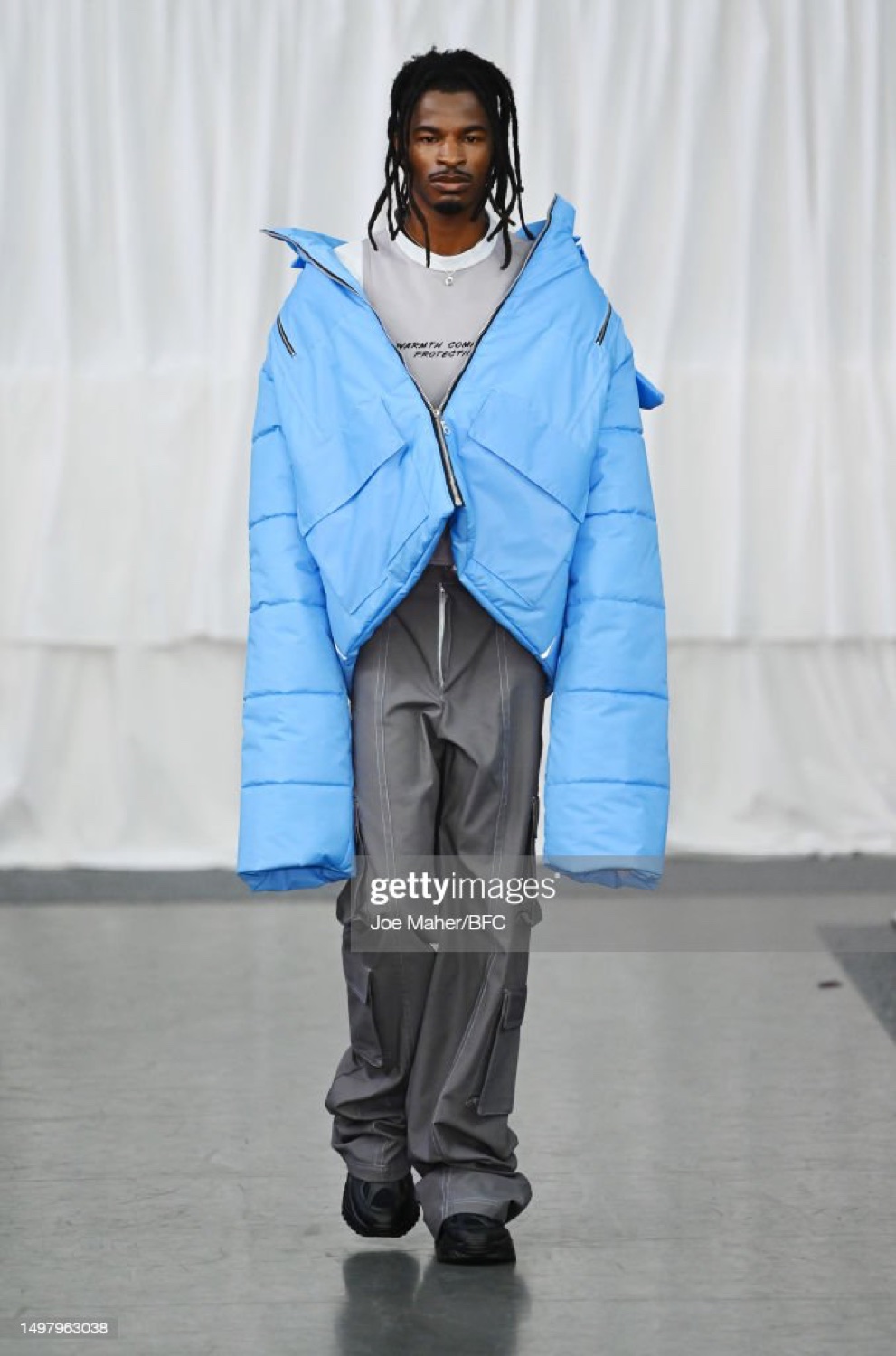 Model on a London Fashion Week runway